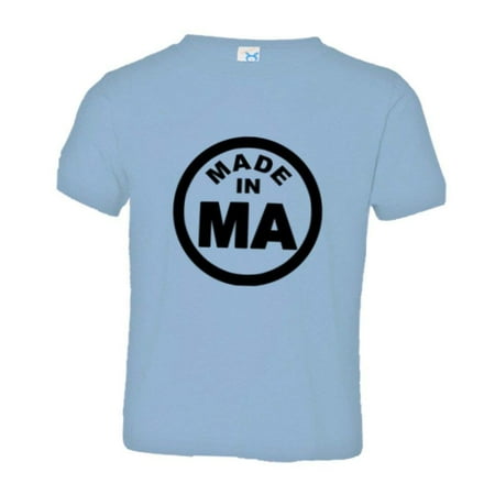 PleaseMeTees™ Toddler From Born Made In Massachusetts MA Logo Label Tee