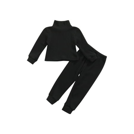 Sunisery Kids Baby Girls Boys High Collar Long Sleeve Tops Shirt Elastic Waist Pants for Spring Autumn Black 5-6 Years
Sunisery Kids Baby Girls Boys High Collar Long Sleeve Tops Shirt Elastic Waist Pants for Spring Autumn Black 5-6 Years