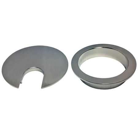 2-3/8 Two-Piece Metal Desk Grommet - Color: Brushed Nickel 
2-3/8 Two-Piece Metal Desk Grommet - Color: Brushed Nickel
