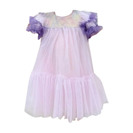 Summer New Short Sleeve Crew Neck Purple Girl Fashion Mesh Princess Dress Party Dresses
Summer New Short Sleeve Crew Neck Purple Girl Fashion Mesh Princess Dress Party Dresses