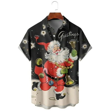 Men s Christmas Short Sleeve Hawaiian Shirt with Chest Pocket Casual Christmas Santa Print Shirts for Boys
Men s Christmas Short Sleeve Hawaiian Shirt with Chest Pocket Casual Christmas Santa Print Shirts for Boys