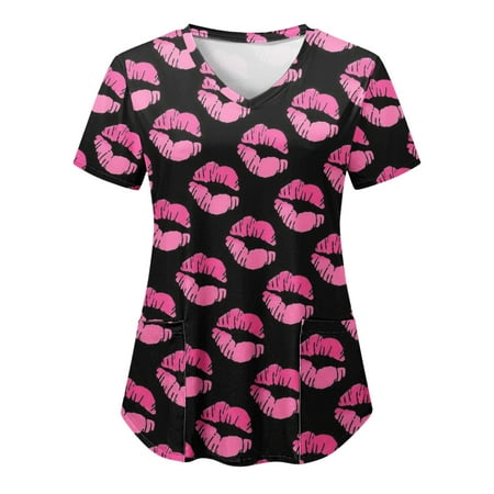Women Scrubs Top Nurses Clothing Workwear Working Uniform T-Shirt Printed Short Sleeve Leisure V-Neck Solid Color Shirts Blouse Tops With Pockets Top
Women Scrubs Top Nurses Clothing Workwear Working Uniform T-Shirt Printed Short Sleeve Leisure V-Neck Solid Color Shirts Blouse Tops With Pockets Top