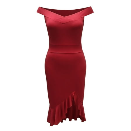 Women s Dress Shoes Loose Hem Solid Fashion Cold Slit Dress Ruffle Dress Women Plain Shoulder Women s Dress
Women s Dress Shoes Loose Hem Solid Fashion Cold Slit Dress Ruffle Dress Women Plain Shoulder Women s Dress
