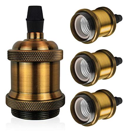 DiCUNO Vintage Lamp Socket Edison Pendant Light Socket Replacement Antique Retro Hanging Lamp Holder Industrial Decorative Lighting 600 Heat Resistant 4 Packs Brass Color)
DiCUNO Vintage Lamp Socket Edison Pendant Light Socket Replacement Antique Retro Hanging Lamp Holder Industrial Decorative Lighting 600 Heat Resistant 4 Packs Brass Color)