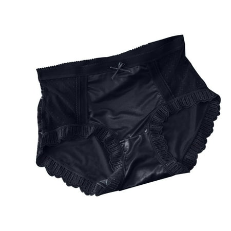 Womens Underwear Tummy Control Panty Comfortable Breathable Lace Mesh Hollowed Out Light Pure Cotton Mid Waist Panty Panties 6 Pack