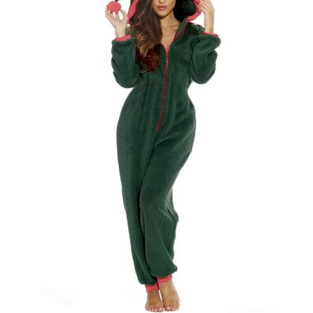 MERSARIPHY Women s Xmas Pajama Long Sleeve Jumpsuit Romper Sleepwear