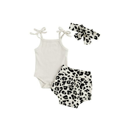 Infant Newborn Girls Summer Outfits Suits Ribbed Suspenders Tank Tops Romper + Leopard Shorts + Headband Sets
Infant Newborn Girls Summer Outfits Suits Ribbed Suspenders Tank Tops Romper + Leopard Shorts + Headband Sets