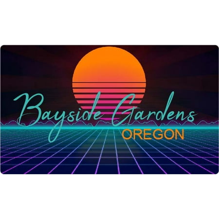 Bayside Gardens Oregon 4 X 2.25-Inch Fridge Magnet Retro Neon Design