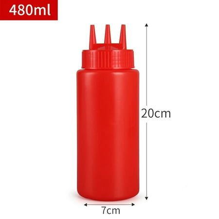 480ml Squeezing Bottle With 3 Hole Sauce Vinegar Oil Ketchup Gravy Cruet Condiments Dispenser Red
480ml Squeezing Bottle With 3 Hole Sauce Vinegar Oil Ketchup Gravy Cruet Condiments Dispenser Red