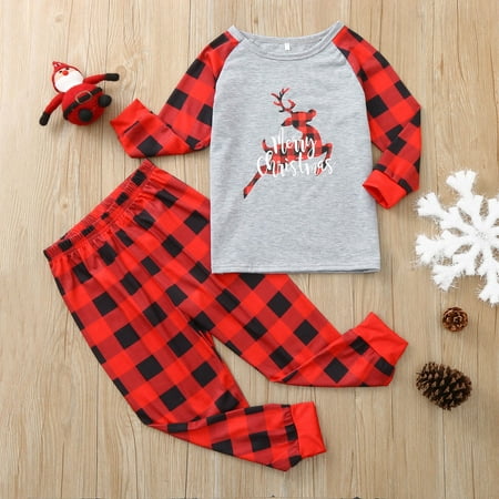 VKEKIEO Matching Pajamas for couples Christmas Kids Plaid Deer Print Long Sleeve Tops+Pants Family Pjs Matching Set
VKEKIEO Matching Pajamas for couples Christmas Kids Plaid Deer Print Long Sleeve Tops+Pants Family Pjs Matching Set