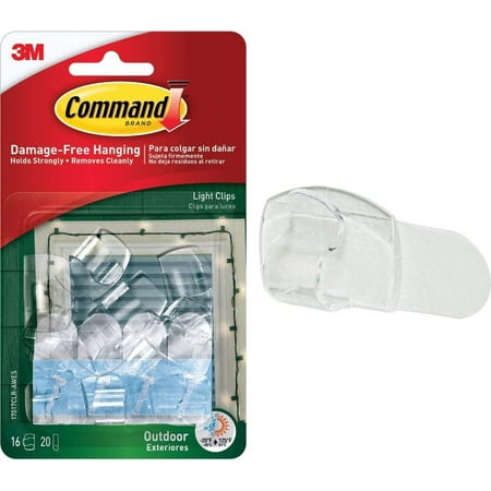 Command Clear Outdoor Light Clips with Foam Strips 16-Pack - 1 Each