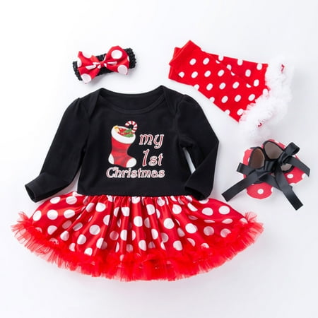 RPVATI Newborn Infant Baby Toddler Clothes One Piece Dress Long Sleeve Christmas Bodysuit Headwear Shoes Tights Set 4 Pieces Fall Winter Outfits Set
RPVATI Newborn Infant Baby Toddler Clothes One Piece Dress Long Sleeve Christmas Bodysuit Headwear Shoes Tights Set 4 Pieces Fall Winter Outfits Set