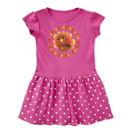 Inktastic Happy Thanksgiving with Cute Turkey Gift Toddler Girl Dress 
Inktastic Happy Thanksgiving with Cute Turkey Gift Toddler Girl Dress