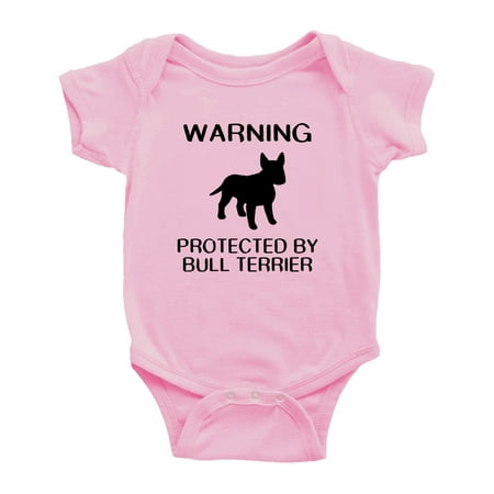 Warning: Protected by A Bull Terrier Dog Funny Baby Rompers Infant Clothes (Pink 0-3 Months)
Warning: Protected by A Bull Terrier Dog Funny Baby Rompers Infant Clothes (Pink 0-3 Months)