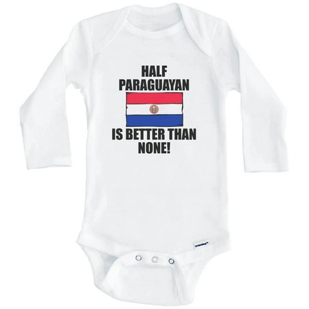 Half Paraguayan Is Better Than None Funny Paraguay Flag One Piece Baby Bodysuit (Long Sleeve) 3-6 Months White
Half Paraguayan Is Better Than None Funny Paraguay Flag One Piece Baby Bodysuit (Long Sleeve) 3-6 Months White