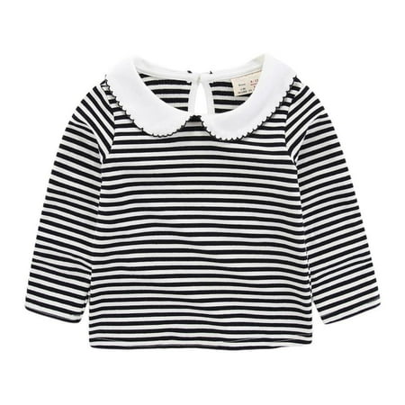 Kids Toddler Girls Striped Blouse Casual Lapel Pullover Tops Tee Long Sleeve T-shirt Sweatshirts Soft Outfits 0-24M
Kids Toddler Girls Striped Blouse Casual Lapel Pullover Tops Tee Long Sleeve T-shirt Sweatshirts Soft Outfits 0-24M