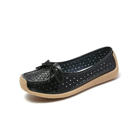 Tenmix Womens Breathable Moccasins Driving Anti-Slip Bow Tie Flats Walking Comfort Loafers Hollow Black 5
Tenmix Womens Breathable Moccasins Driving Anti-Slip Bow Tie Flats Walking Comfort Loafers Hollow Black 5