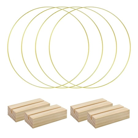 4 PCS 12 Inch Metal Floral Hoop Centerpiece for Table Metal Wreath Ring with 4 PCS Wood Place Card Holders for DIY
4 PCS 12 Inch Metal Floral Hoop Centerpiece for Table Metal Wreath Ring with 4 PCS Wood Place Card Holders for DIY