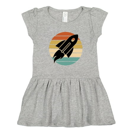 Inktastic Space Rocket Retro Sunset Gift Toddler Girl Dress