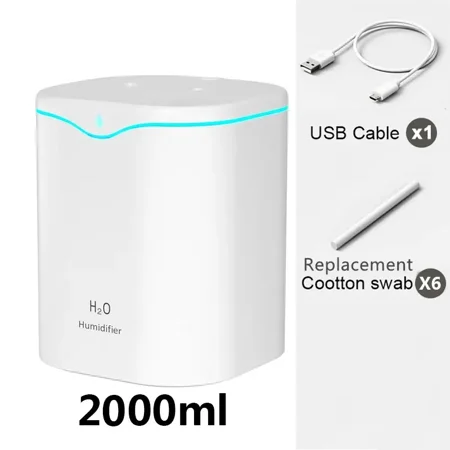 2L Cool Mist Humidifier USB Portable Desk Air Humidifier Quiet Ultrasonic Humidifier with 2 Mist Modes and 7-Color Light Auto Shut-Off for Travel/Home/Bedroom
2L Cool Mist Humidifier USB Portable Desk Air Humidifier Quiet Ultrasonic Humidifier with 2 Mist Modes and 7-Color Light Auto Shut-Off for Travel/Home/Bedroom