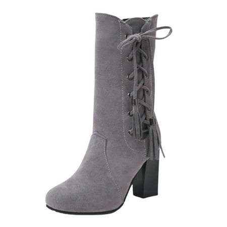 Women s Ankle Boots Chunky Heel Lace up Rain Boots Boys Winter Boots Black Ankle Boots Ankle Boots Dress Shoes