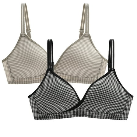 2PCs Women Simple Lattice Plaid Adjustable Shoulder Strap Underwire Underwear Bra Note Please Buy One Size Larger
2PCs Women Simple Lattice Plaid Adjustable Shoulder Strap Underwire Underwear Bra Note Please Buy One Size Larger
