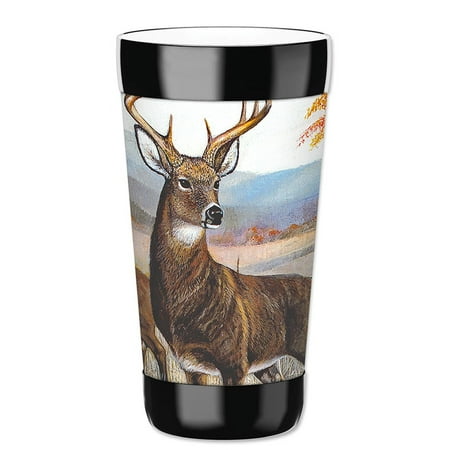 

Mugzie 16-Ounce Tumbler Drink Cup with Removable Insulated Wetsuit Cover - White Tail Deer