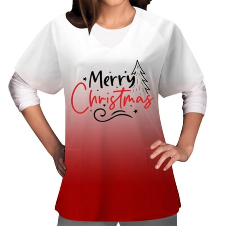 XFLWAM Women s Christmas Scrub Tops Plus Size V-Neck Cute Reindeer Santa Claus Print T Shirts Workwear Nurse Uniform Tee with Pockets Red-6 XL
XFLWAM Women s Christmas Scrub Tops Plus Size V-Neck Cute Reindeer Santa Claus Print T Shirts Workwear Nurse Uniform Tee with Pockets Red-6 XL