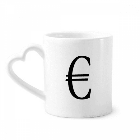 Brief EU Currency Symbol EUR Mug Coffee Cerac Drinkware Glass Heart Cup