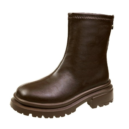 Women Walking Shoes Fashion Women Solid Color Autumn Thick Sole Square Heels Zipper Short Booties Round Toe Shoes Ankle Boots for Women PU Brown
Women Walking Shoes Fashion Women Solid Color Autumn Thick Sole Square Heels Zipper Short Booties Round Toe Shoes Ankle Boots for Women PU Brown