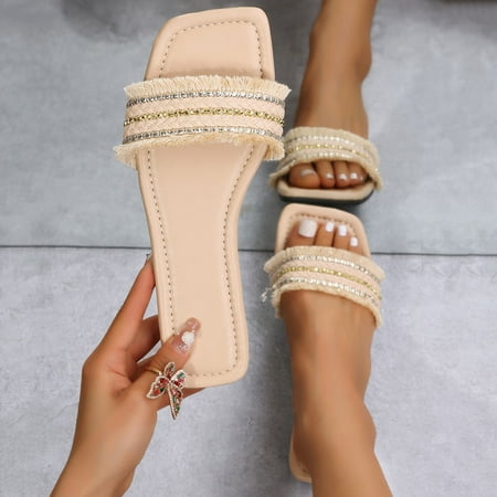sebulube Women Flat Beaded Fringe Slippers Square Headband Beach Sandals Fairy Fashion Slippers Flat Open Toe
sebulube Women Flat Beaded Fringe Slippers Square Headband Beach Sandals Fairy Fashion Slippers Flat Open Toe