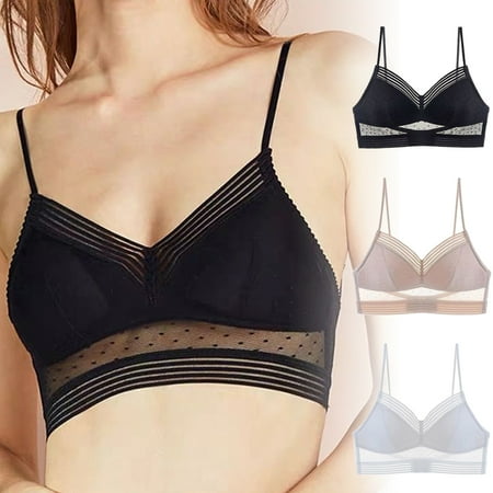 opvise Women Bra See-through Mesh Back Closure Striped Spaghetti Strap Breast Support Padded U-shaped Back Brassiere Inner Wear Clothes Black 2XL
opvise Women Bra See-through Mesh Back Closure Striped Spaghetti Strap Breast Support Padded U-shaped Back Brassiere Inner Wear Clothes Black 2XL