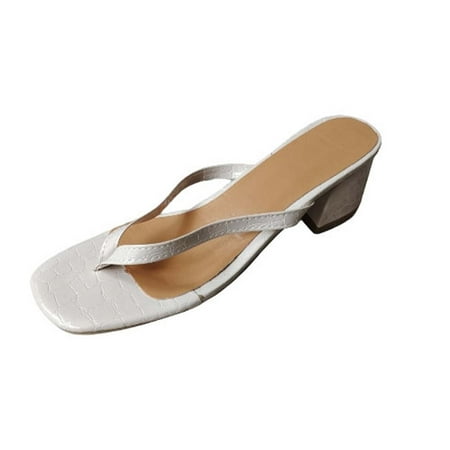 Holiday Savings Deals! Kukoosong Block Heels for Women Summer Casual Square Head Slippers Middle Heel Flip Flops Slippers Womens Sandals Beige 37
Holiday Savings Deals! Kukoosong Block Heels for Women Summer Casual Square Head Slippers Middle Heel Flip Flops Slippers Womens Sandals Beige 37