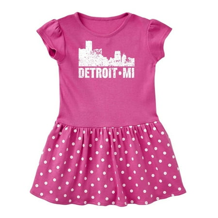 Inktastic Detroit Skyline Grunge Gift Baby Girl Dress