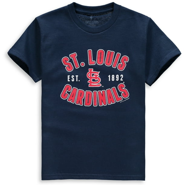 St. Louis Cardinals Soft as a Grape Youth Cotton Crew Neck T-Shirt - Navy