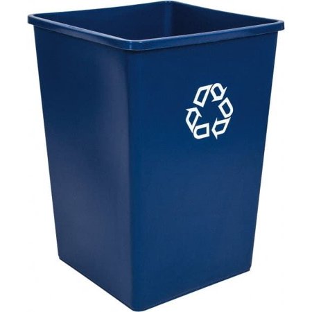 Rubbermaid 35 Gal Square Blue Recycling Container MPN:FG395873BLUE