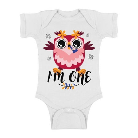 1st Birthday Bodysuits - Cute Baby Boy Baby Girl Shirt - Little Owl Romper