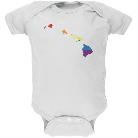 Hawaii LGBT Gay Pride Rainbow White Soft Baby One Piece - 3-6 months
