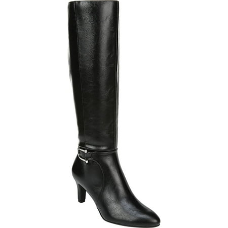 Women s Life Stride Galina Wide Calf Boot Black Faux Leather 8 W