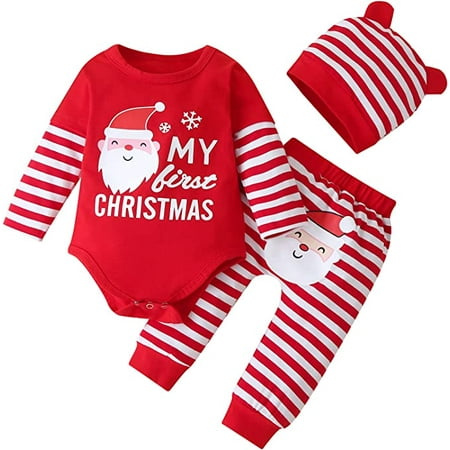 DOUBFIVSY Baby Christmas Outfit Newborn Baby Girl Boy Clothes Long Sleeve Romper+ Pants+ Hat 3Pcs Outfit
DOUBFIVSY Baby Christmas Outfit Newborn Baby Girl Boy Clothes Long Sleeve Romper+ Pants+ Hat 3Pcs Outfit