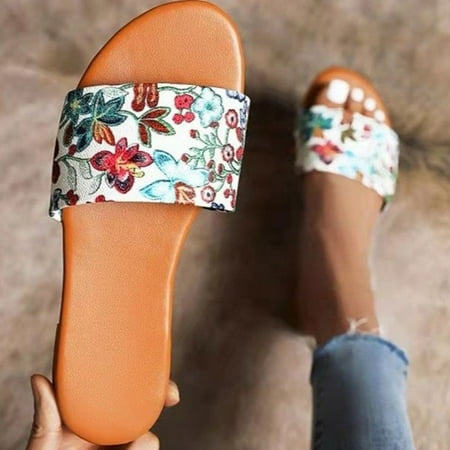 Sandals Women Casual Flat Heel Vintage Flowers Slippers Indoor Outdoor Summer Seaside Beach Shoes
Sandals Women Casual Flat Heel Vintage Flowers Slippers Indoor Outdoor Summer Seaside Beach Shoes