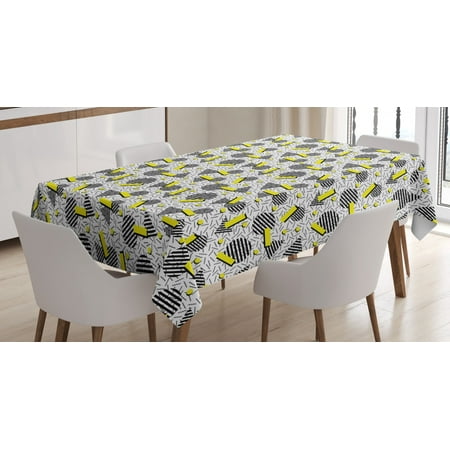 Geometric Tablecloth Line Art with Circle Triangles and Chevron Zigzags Vintage Artwork Print Rectangular Table Cover for Dining Room Kitchen 60 X 90 Inches Yellow Black White by Ambesonne
Geometric Tablecloth Line Art with Circle Triangles and Chevron Zigzags Vintage Artwork Print Rectangular Table Cover for Dining Room Kitchen 60 X 90 Inches Yellow Black White by Ambesonne