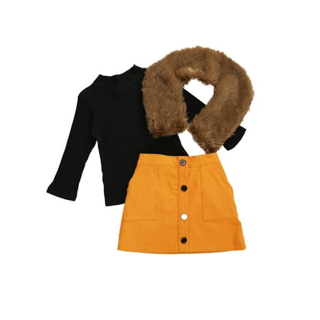 IZhansean Toddler Baby Girl Clothes Long Sleeve Knit Shirt Blouse Top+Button Down Mini Skirt+Fur Collar 3pcs Outfits Yellow 4-5 Years
IZhansean Toddler Baby Girl Clothes Long Sleeve Knit Shirt Blouse Top+Button Down Mini Skirt+Fur Collar 3pcs Outfits Yellow 4-5 Years