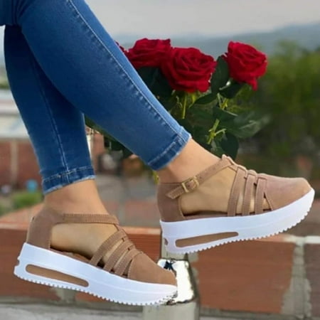WSBDENLK Sandals for Women Clearance Ladies Wedge Platform Buckle Sandals Closed Toe Solid Color Round Toe Sandals Shoes Women Sandals
WSBDENLK Sandals for Women Clearance Ladies Wedge Platform Buckle Sandals Closed Toe Solid Color Round Toe Sandals Shoes Women Sandals
