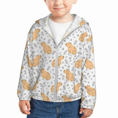 Rash Guard for Boys Girls - Capybaras Floral Print Lightweight Long Sleeve Sun Protection Jacket Hooded Cooling Swim Shirt with Zipper for Toddler Kids Children
Rash Guard for Boys Girls - Capybaras Floral Print Lightweight Long Sleeve Sun Protection Jacket Hooded Cooling Swim Shirt with Zipper for Toddler Kids Children