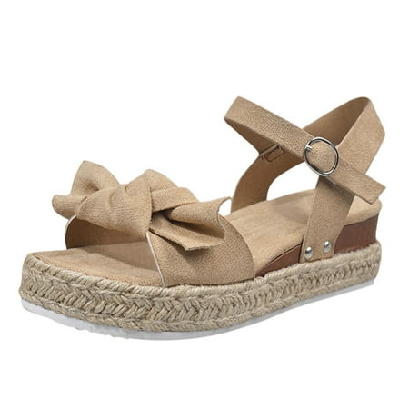 Hvyesh Clearance Sandals for Women Womens Wedge Sandals Open Toe Wedges Cute Bowknot Buckle Ankle Strap Espadrille Platform Sandals
Hvyesh Clearance Sandals for Women Womens Wedge Sandals Open Toe Wedges Cute Bowknot Buckle Ankle Strap Espadrille Platform Sandals