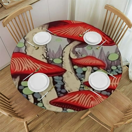 Tllo0ord Red White Mushroom Round Fitted Tablecloth Table Cover with Elastic Edge Waterproof Table Cloth for Party Picnic 42-46
Tllo0ord Red White Mushroom Round Fitted Tablecloth Table Cover with Elastic Edge Waterproof Table Cloth for Party Picnic 42-46