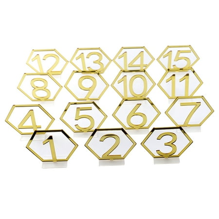 TureClos Pack of 15 Table Number Sign Hexagon Acrylic Festival Wedding Party Birthday Seat Card Hotel Restaurant Cafe Decoration Gold
TureClos Pack of 15 Table Number Sign Hexagon Acrylic Festival Wedding Party Birthday Seat Card Hotel Restaurant Cafe Decoration Gold