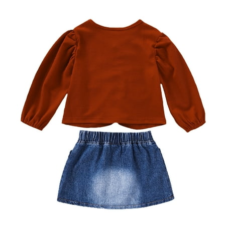 One opening Baby Outfits Solid Color V-Neck Ruffled Blouse