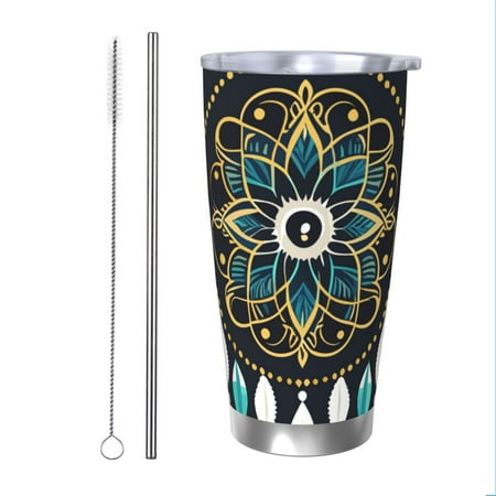 Zeuib Boho Dreamcatcher Printed 20oz Stainless Steel Insulated Car Cup Stainless Steel Thermal Cup Vacuum Insulated Leak-proof Travel Mug Cup-Straw Two-piece Set
Zeuib Boho Dreamcatcher Printed 20oz Stainless Steel Insulated Car Cup Stainless Steel Thermal Cup Vacuum Insulated Leak-proof Travel Mug Cup-Straw Two-piece Set